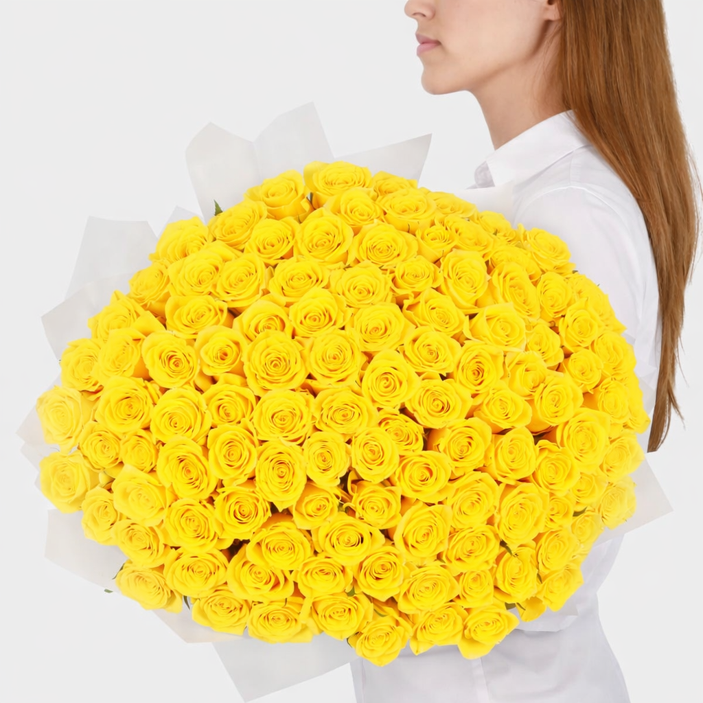 100 وردة صفراء