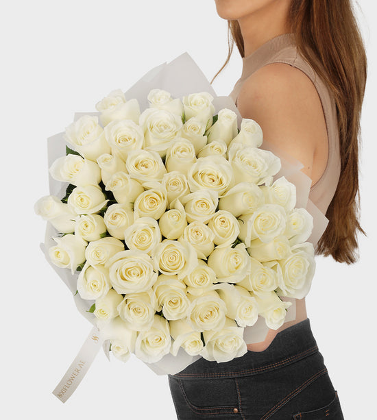 50 White Roses