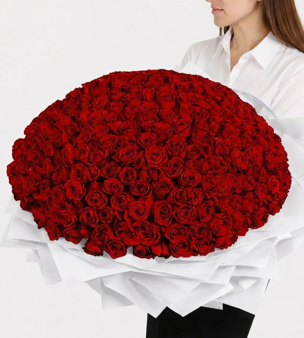 300 красных роз