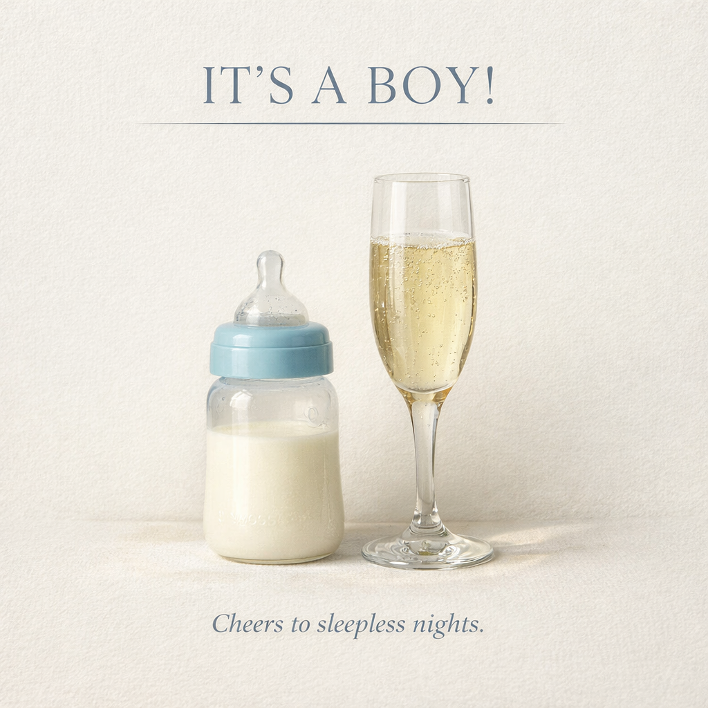 It's A Boy Cheers to Sleepless Nights