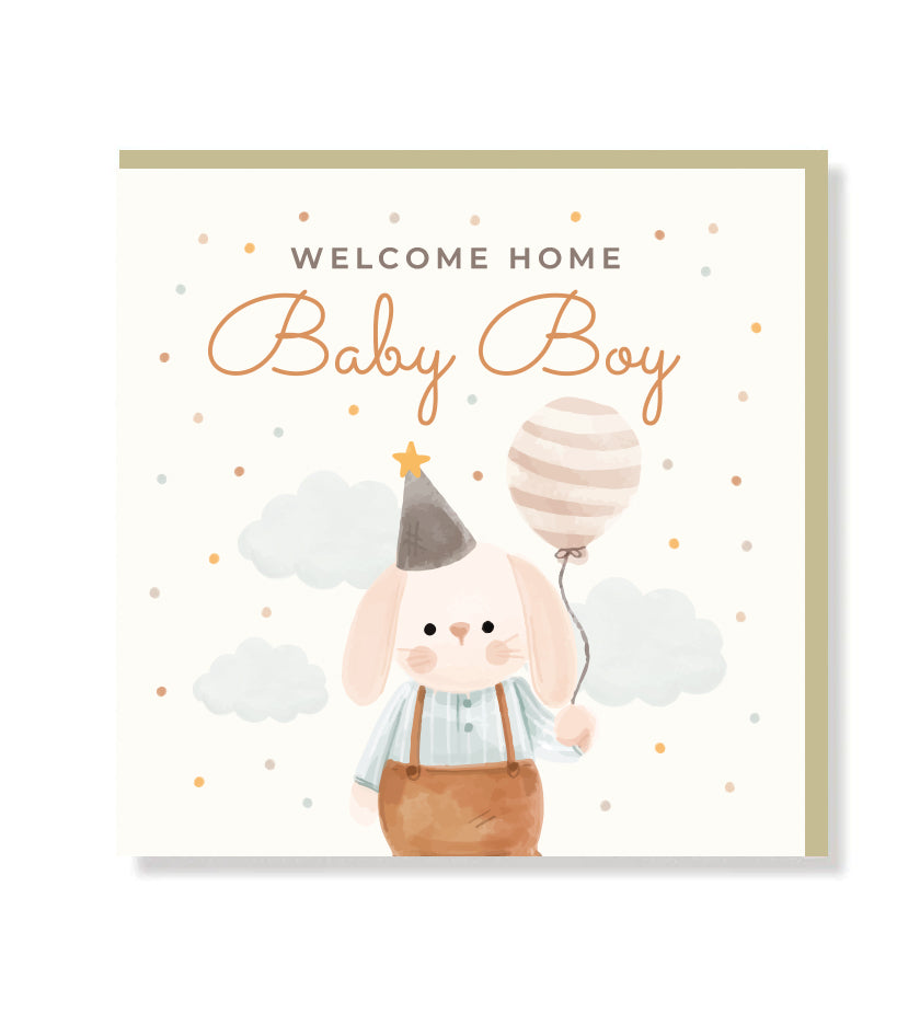 Celebrate the birth of a Baby Boy and congratulate the lucky couple with this card.