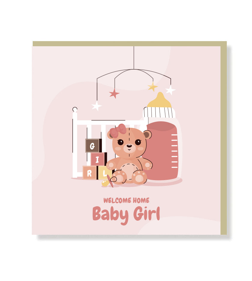Welcome Home Baby Girl Premium Card