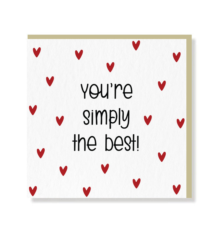 There is a matt finish on the lettering creating a card that really stands out. The inside of the card is blank so you can add a personal message. Includes a beige envelope.