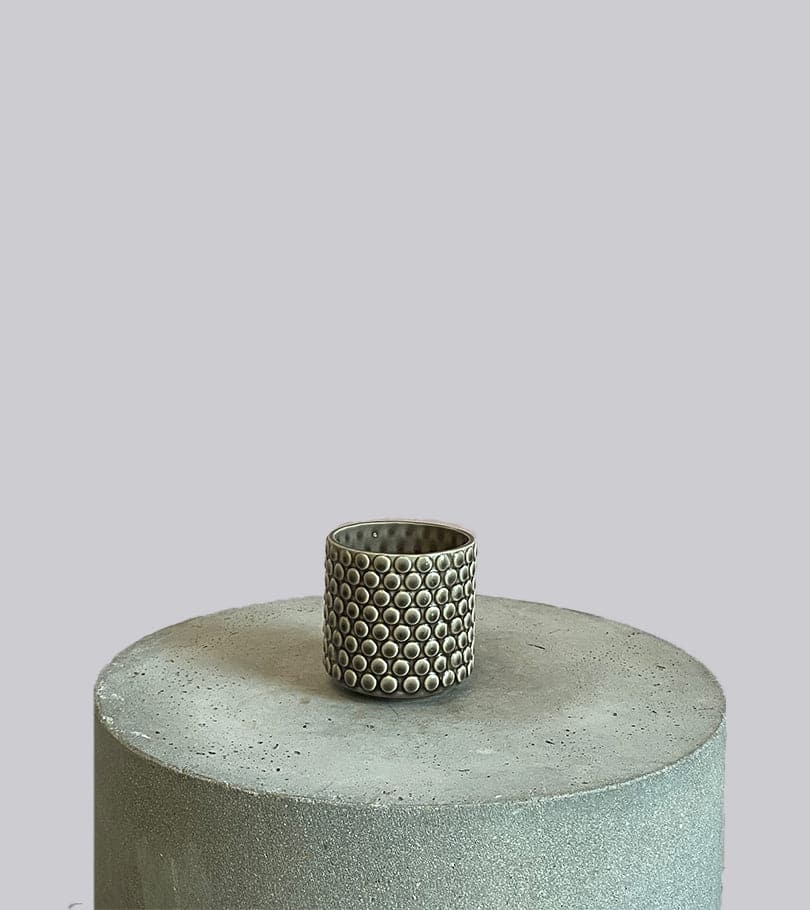 Ceramic Pot Dotted Beige - Small