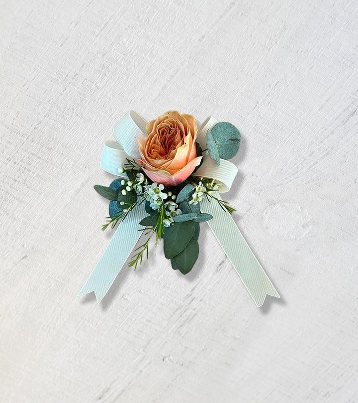 Peach and Pink Bridal Corsage