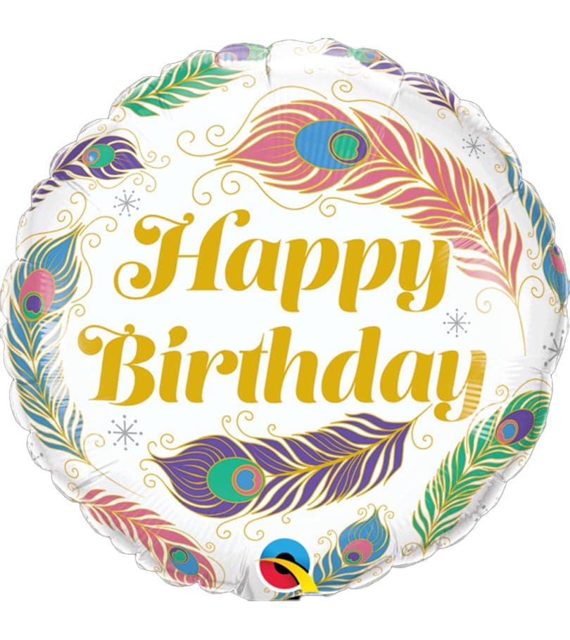 Birthday Peacock Feathers Foil Balloon