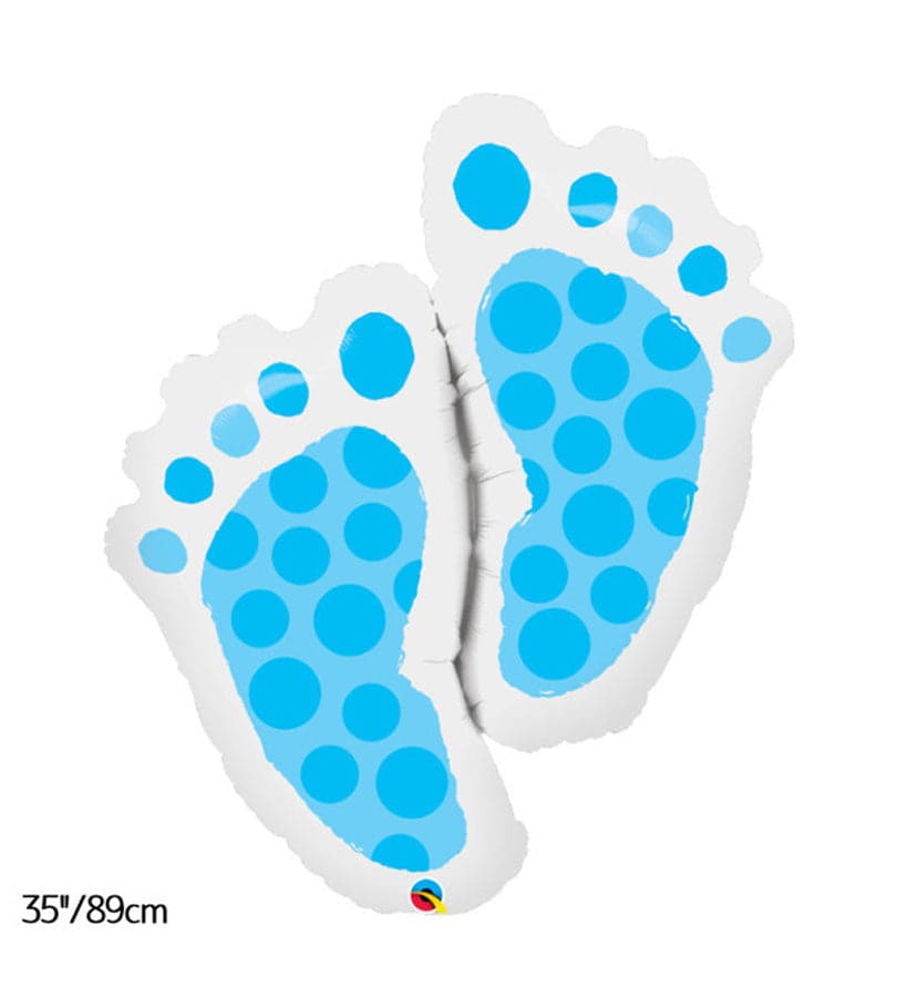 Giant Baby Feet Blue Foil Balloon
