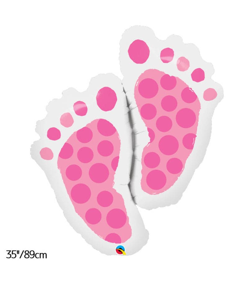 Giant Baby Feet Pink Foil Balloon