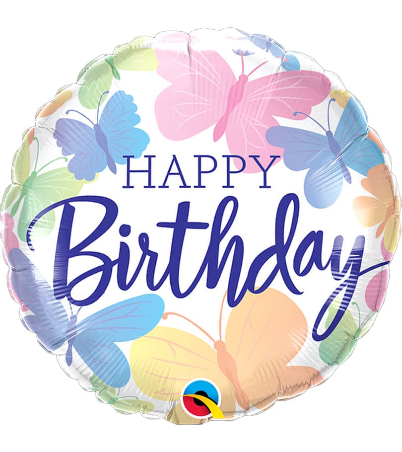 Happy Birthday Butterflies Foil Balloon
