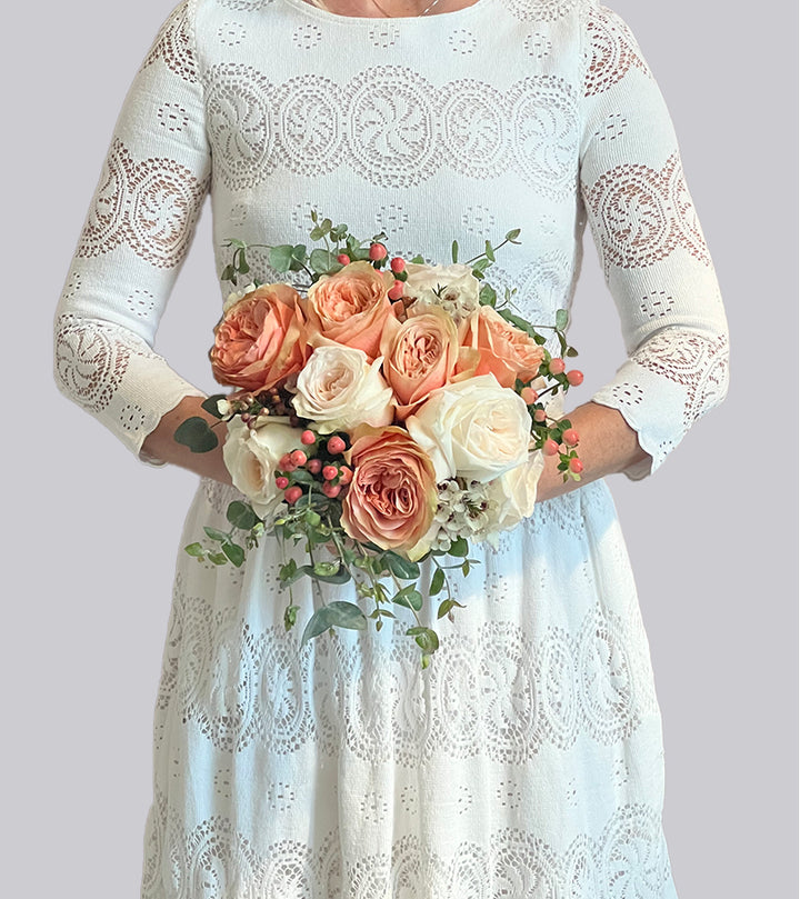 Peach and Pink Bridal Bouquet
