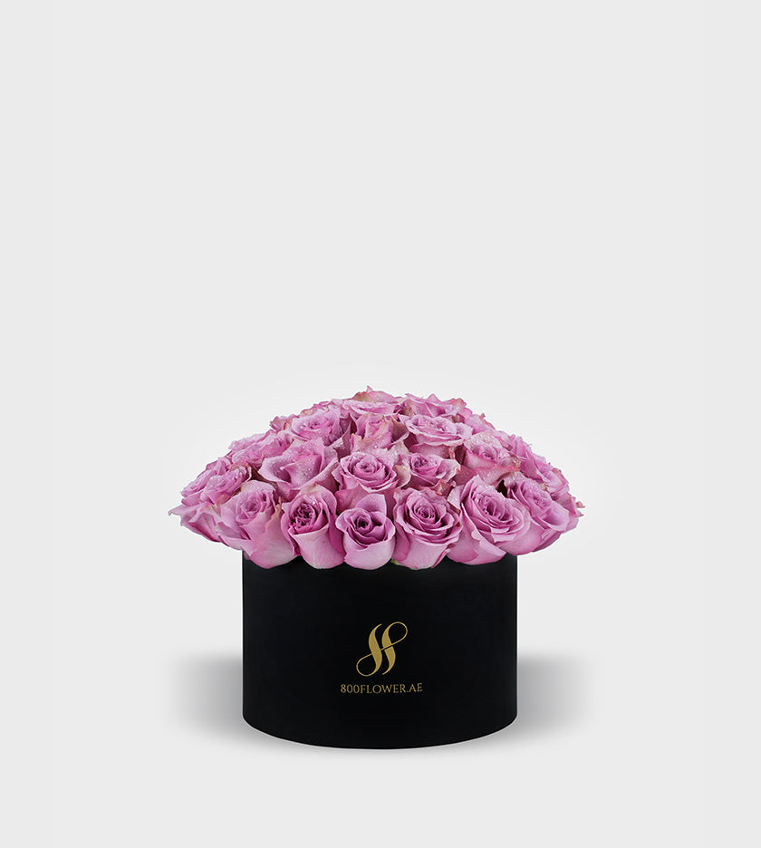 Purple Rose Medium Round Box