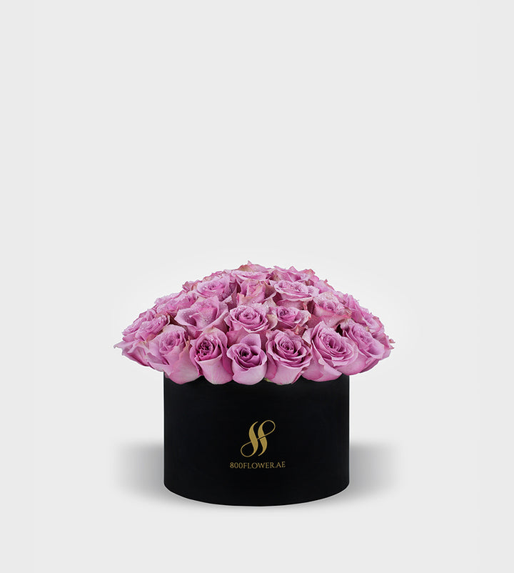Purple Rose Medium Round Box