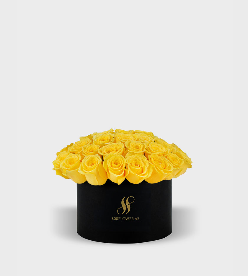 Yellow Rose Medium Round Box