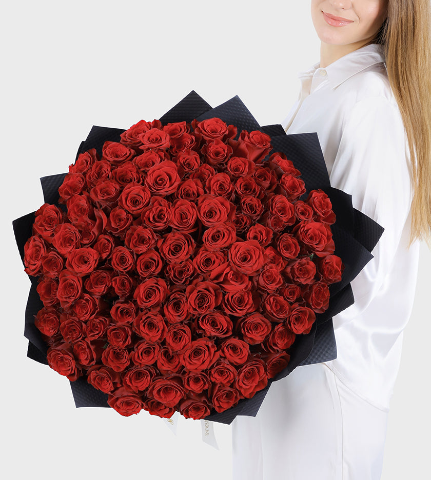 100 Beauty-Full Roses Bouquet