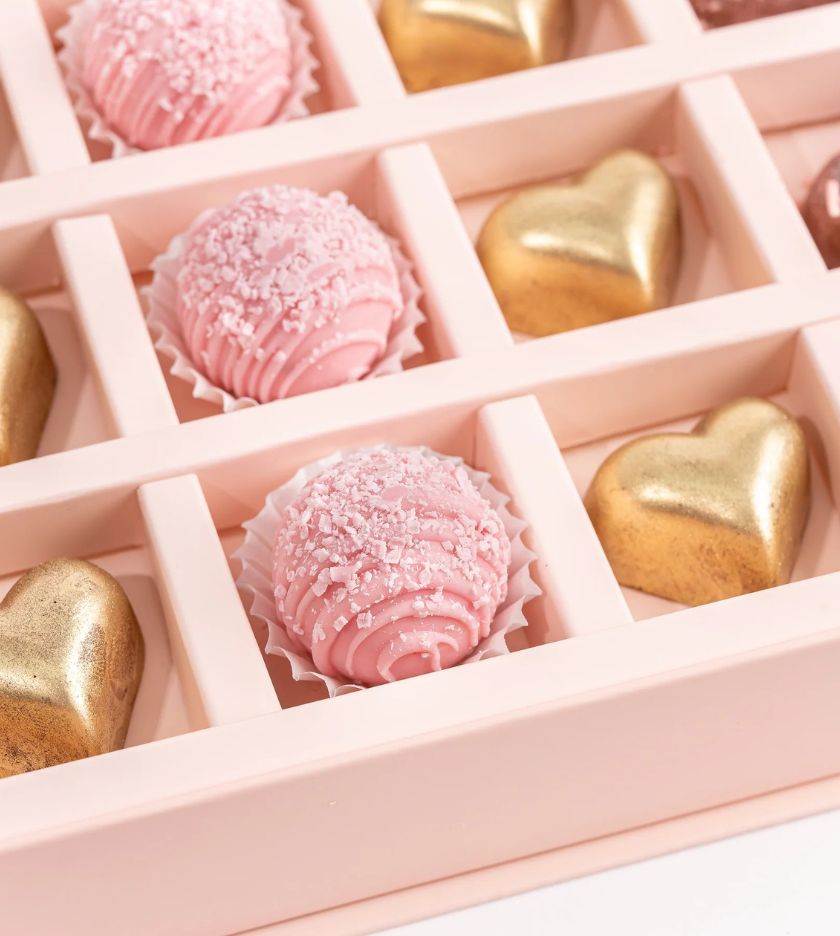 Blush Gold Hearts and Truffles 20pcs Chocolate Gift Box by NJD