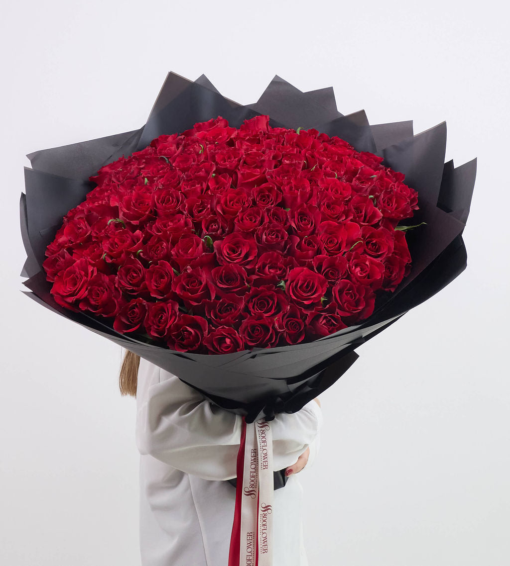 100 Beauty-Full Red Roses