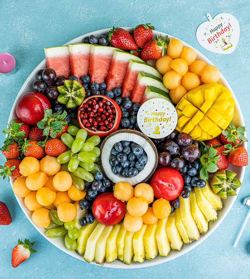 Deluxe Happy Birthday Platter - 40 cm White