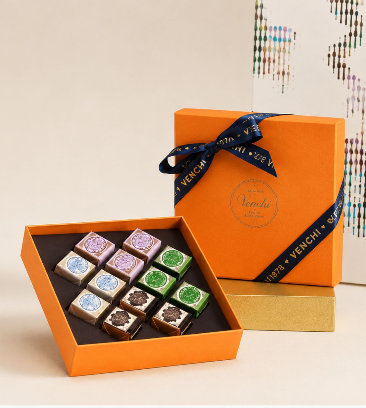 Murrine Orange Giftbox with Cremino Chocolates by Venchi