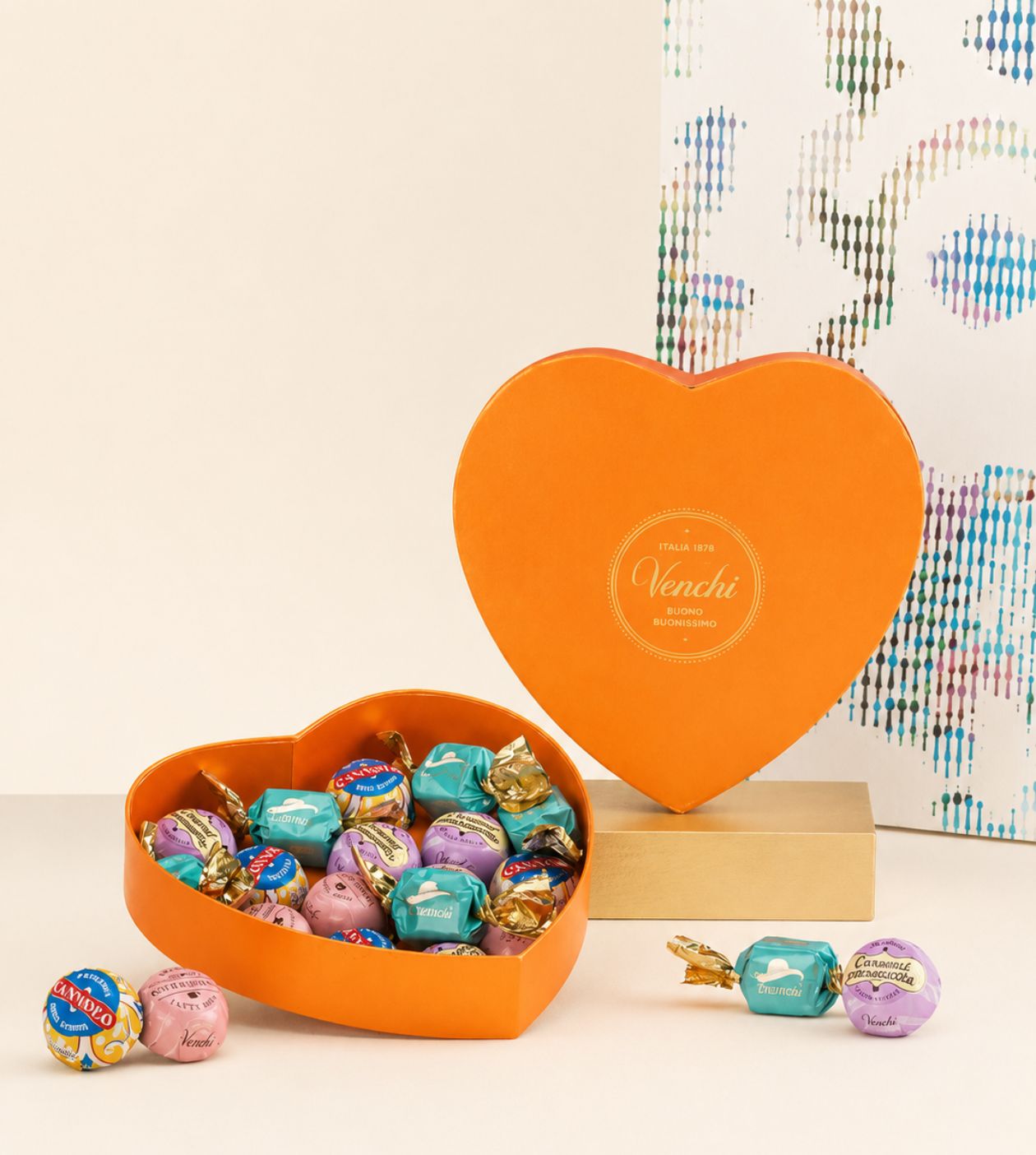 Murrine Orange Giftbox with Cremino and Gianduiotto Chocolates by Venchi