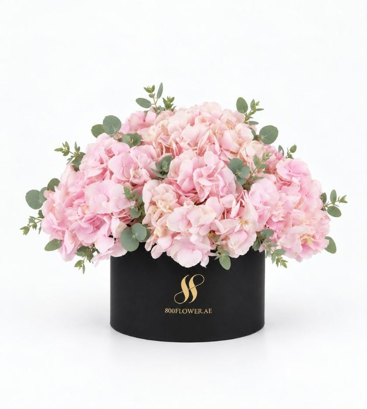 Pink Hydrangea Medium Round Box