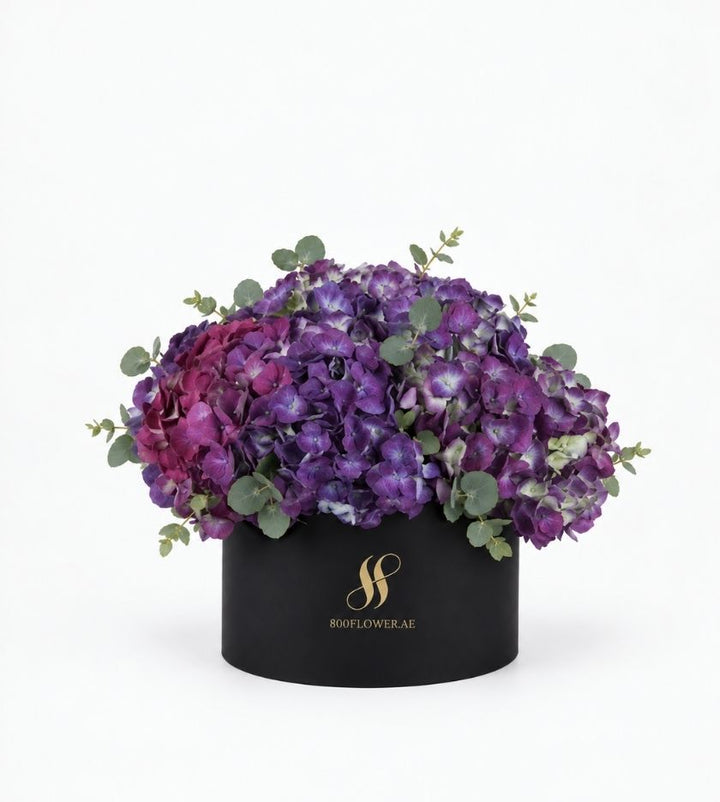 Purple Hydrangea Medium Round Box
