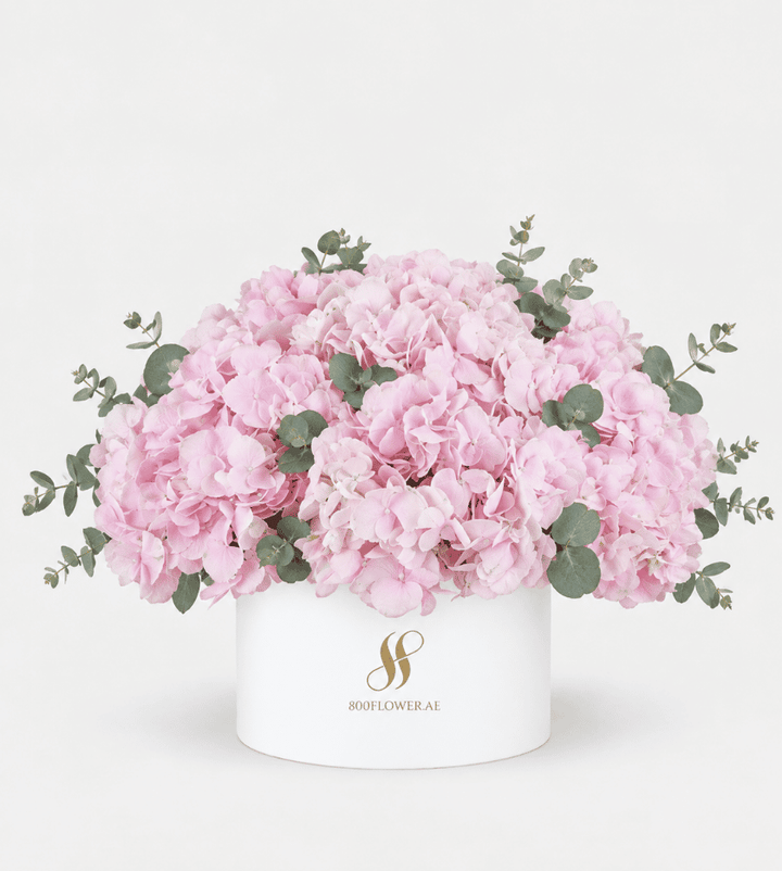 Pink Hydrangea Medium Round Box