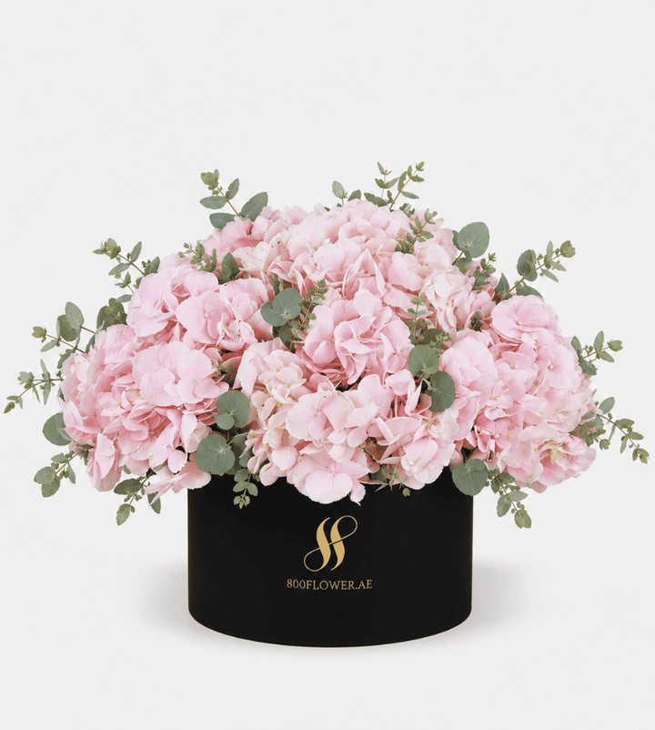 Pink Hydrangea Medium Round Box