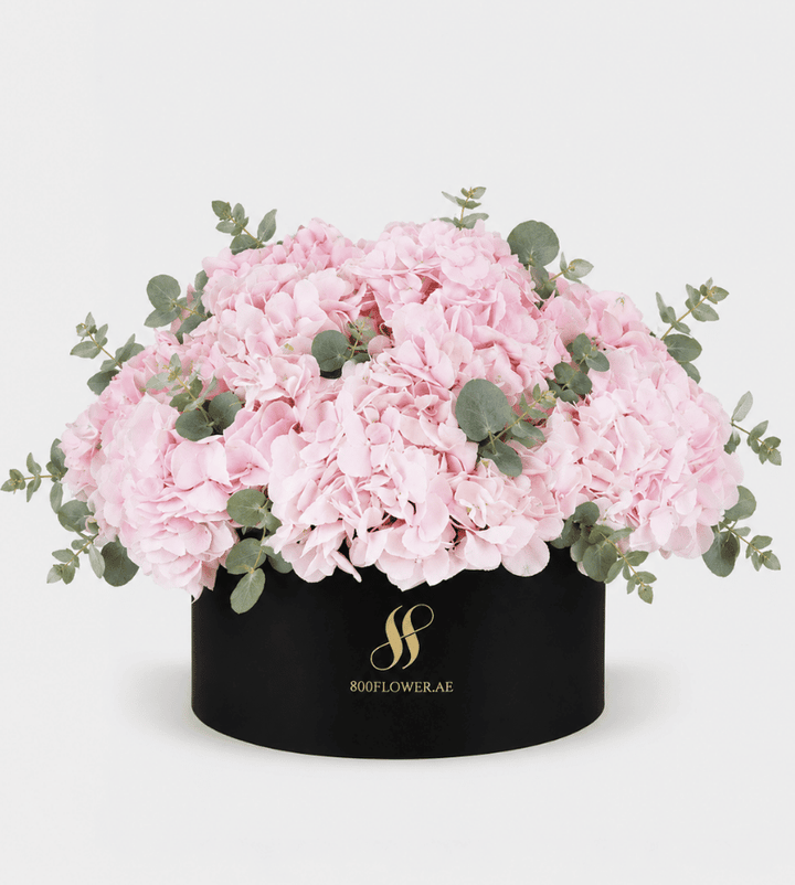 Pink Hydrangea Large Round Box