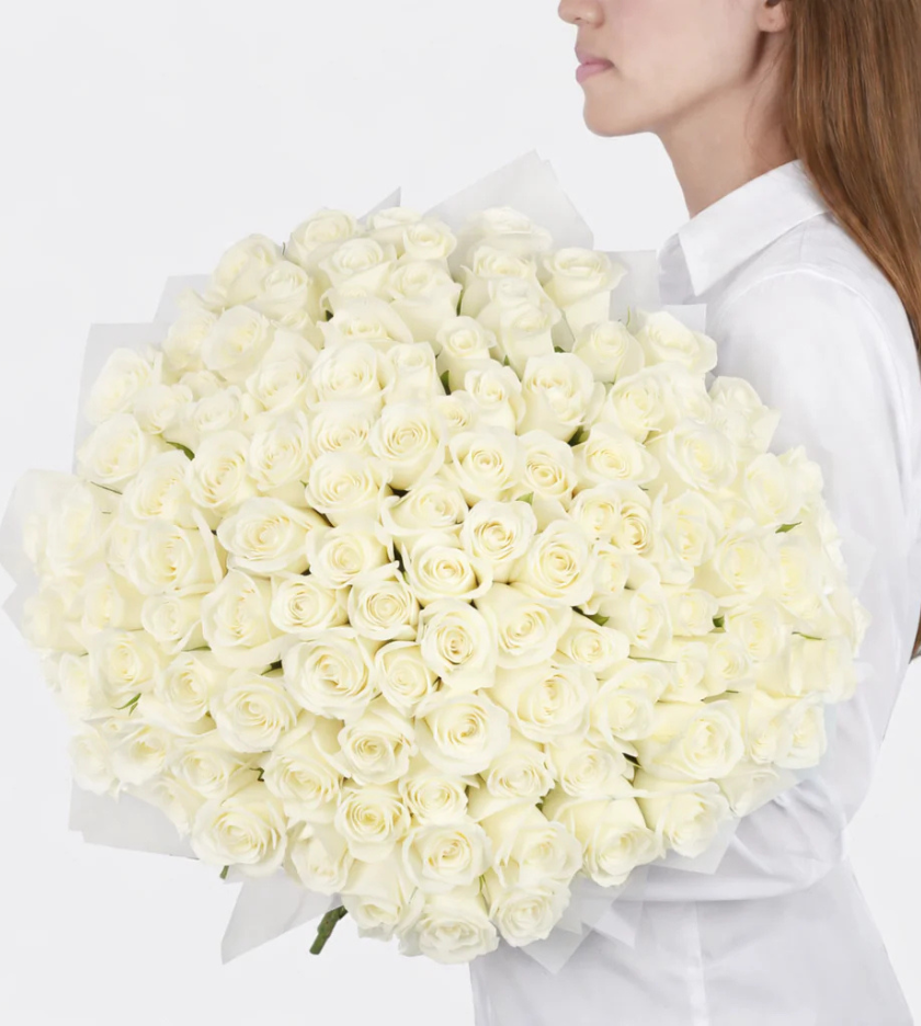 100 White Roses