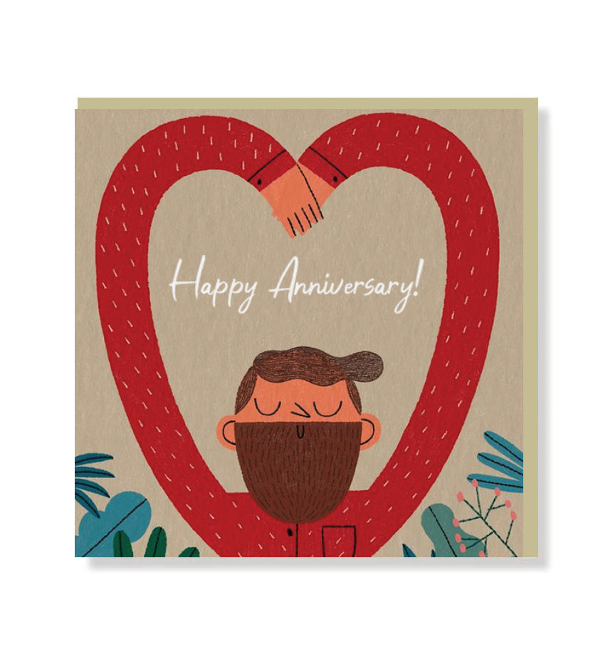 Greeting card with matt finish lettering, blank inside for personal message, and beige envelope