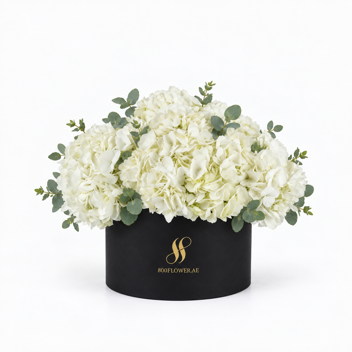 White Hydrangea Medium Round Box