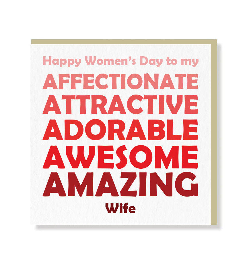 Happy Women's Day To Wife Premium Card