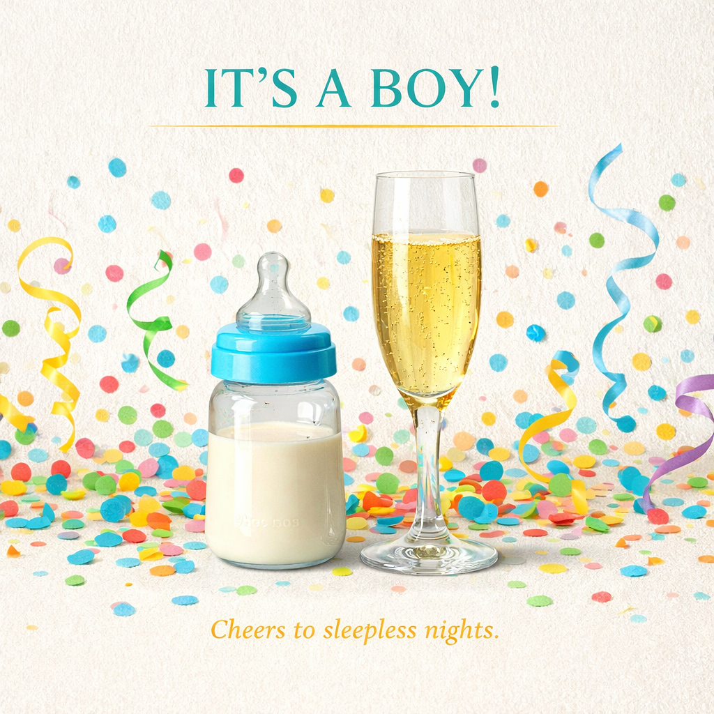It's A Boy Cheers To Sleepless Nights Colored