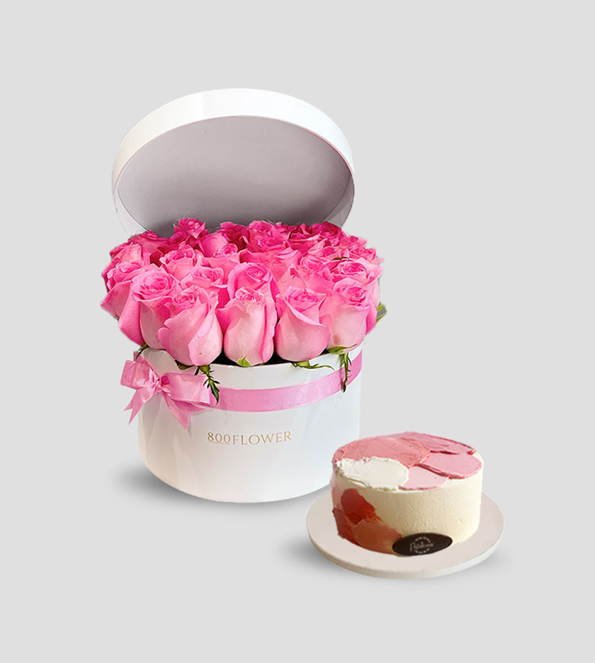 Pink Rose Box MiniCake Bundle