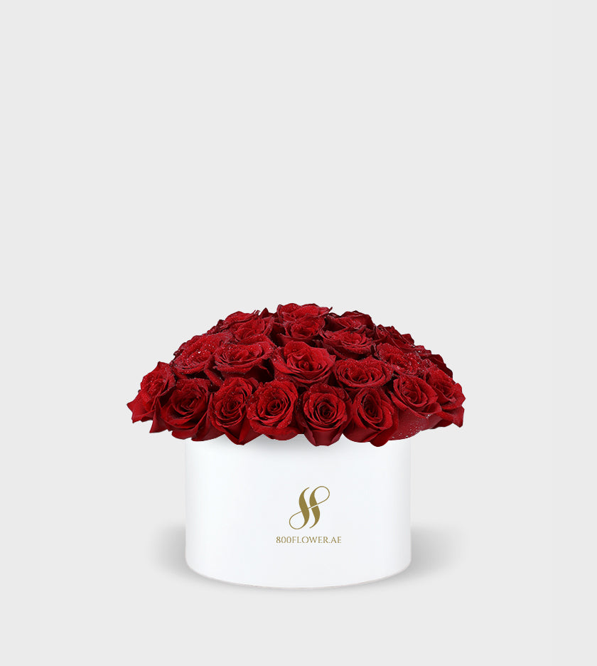 Red Rose Medium Round Box