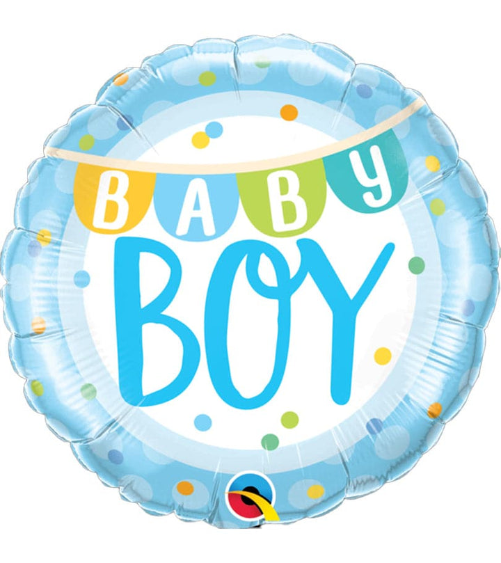 Baby Boy Banner & Dots Foil Balloon