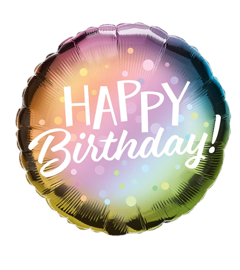Birthday Metallic Ombre & Dots Balloon