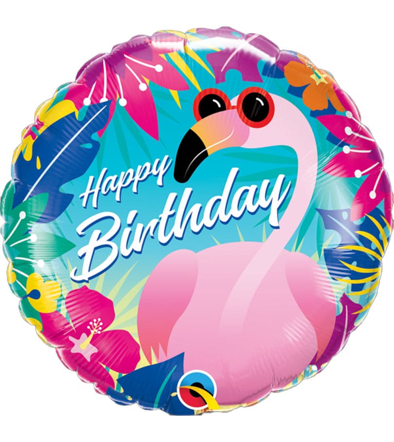 Birthday Tropical Flamingo Foil Balloon
