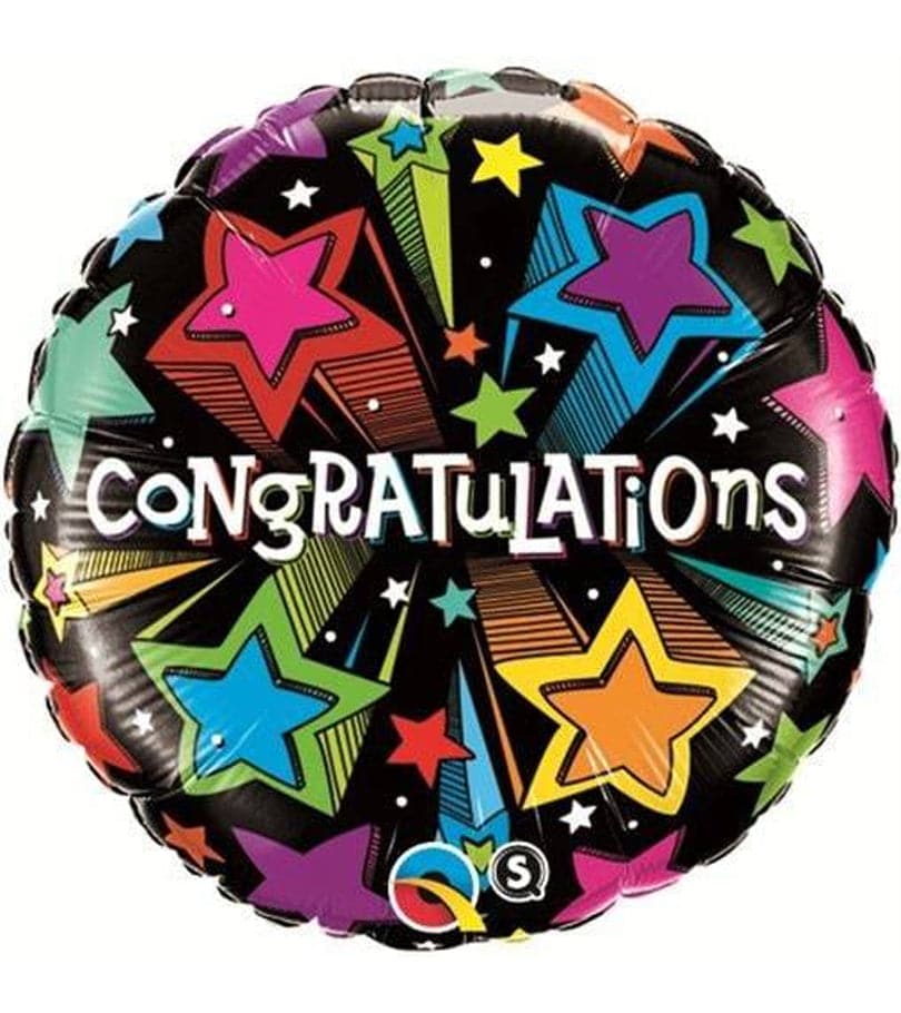 Congratulations! Shooting Stars Foil Balloon
