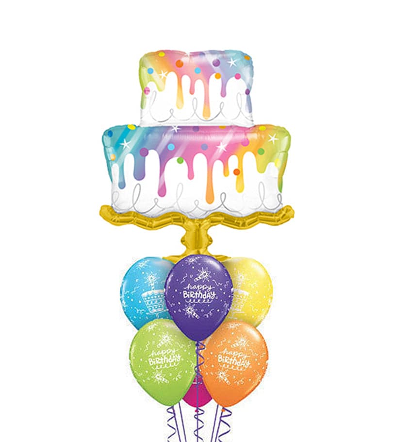 Giant Rainbow Drip Cake Balloon