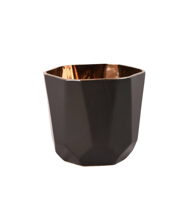 Gold Matt Black Ceramic Vase - Medium