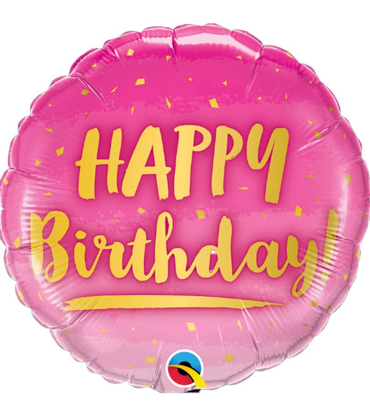 Happy Birthday Gold & Pink Foil Balloon