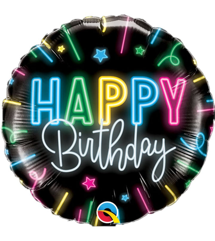 Happy Birthday Neon Glow Foil Balloon