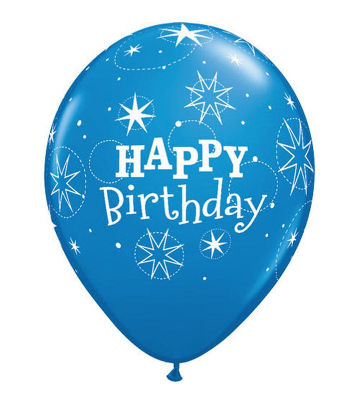 Happy Birthday Rubber Balloon Blue 2
