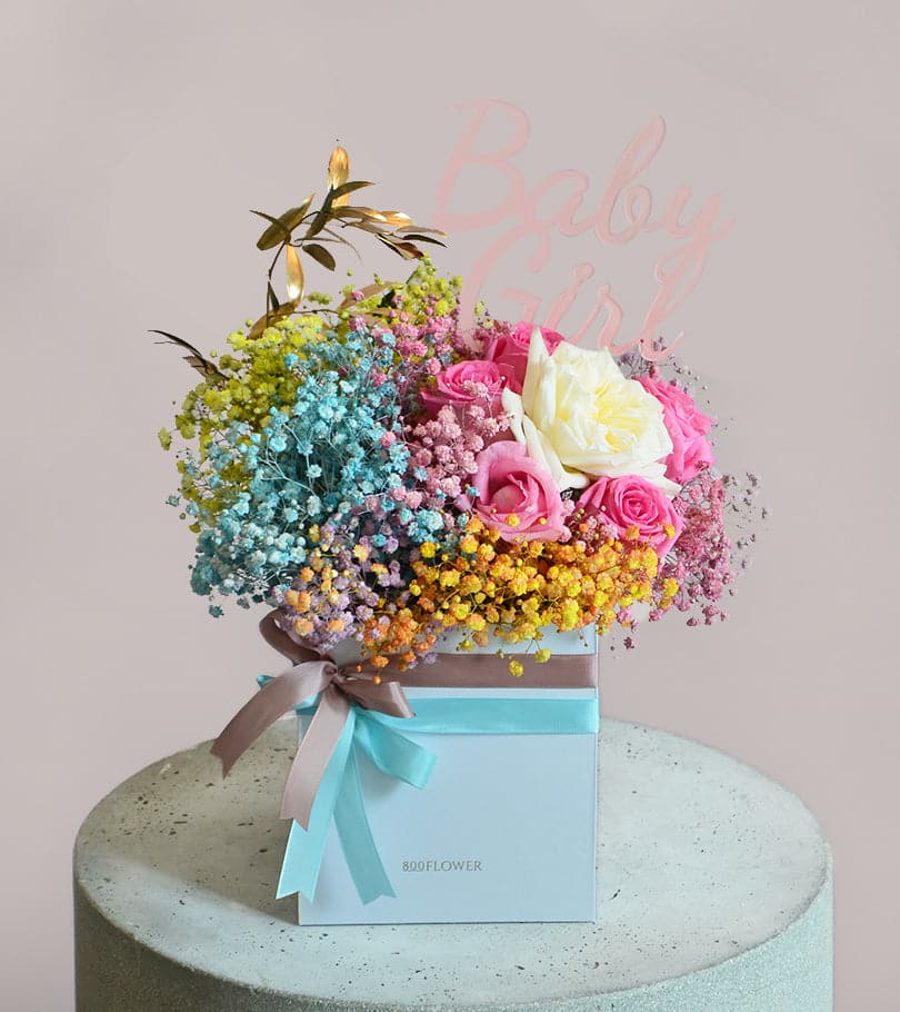 Vivid Youth Box Arrangement - Baby Girl