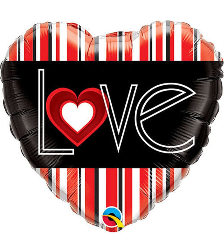 LOVE Red Stripes Foil Balloon