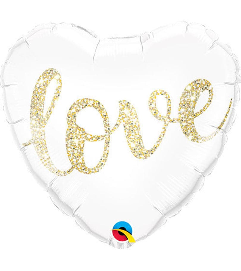 Love Glitter Gold Foil Balloon
