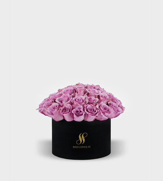 Purple Rose Medium Round Box