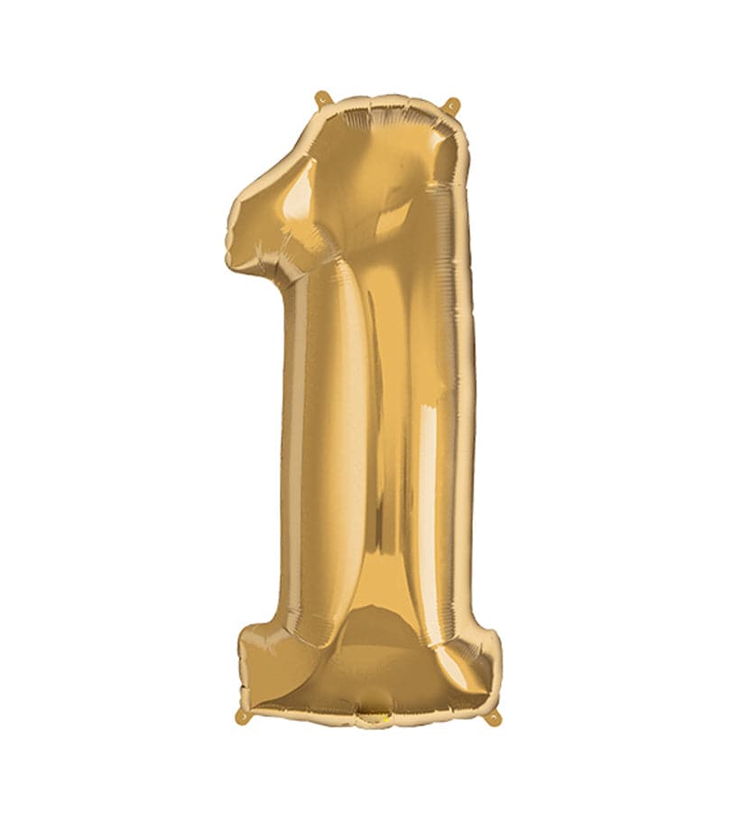 Super Shape Number 1 Gold Foil Balloon