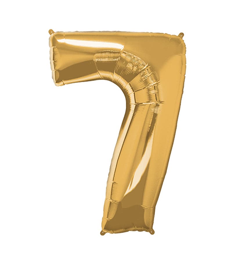 Super Shape Number 7 Gold Foil Balloon